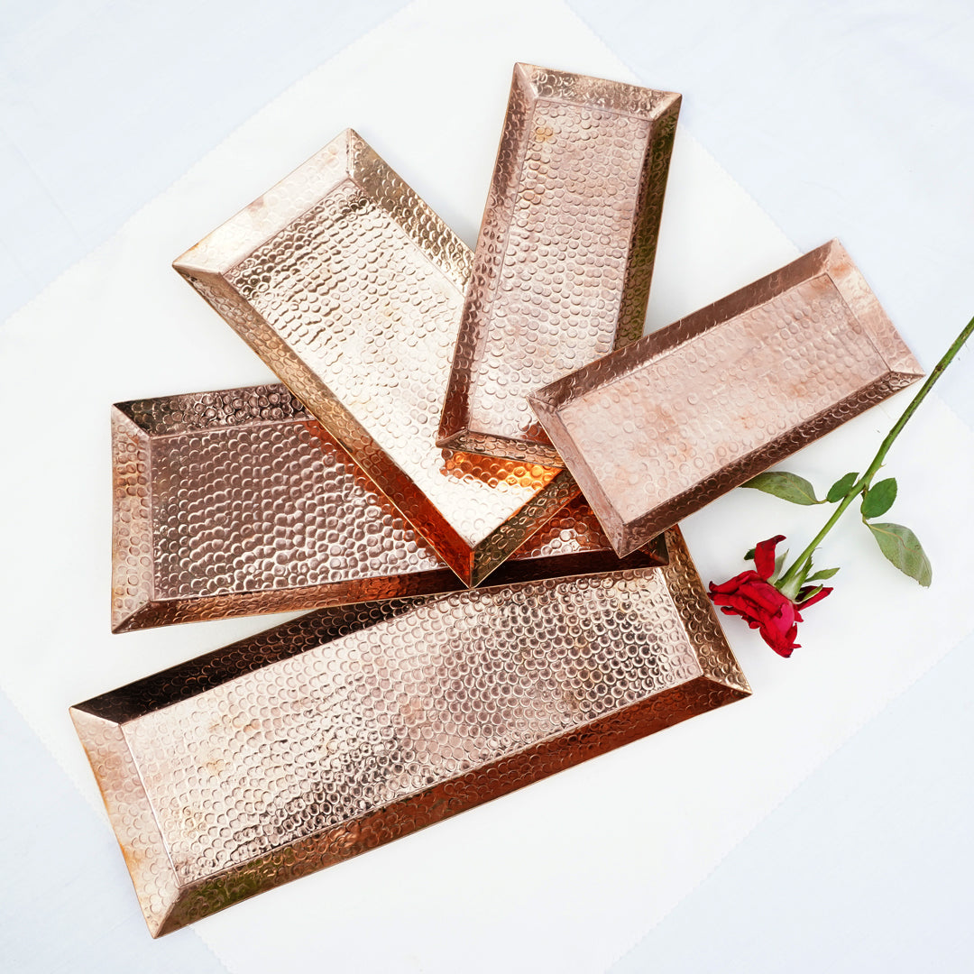 Copper Rectangle Tray (Set of 5pcs)