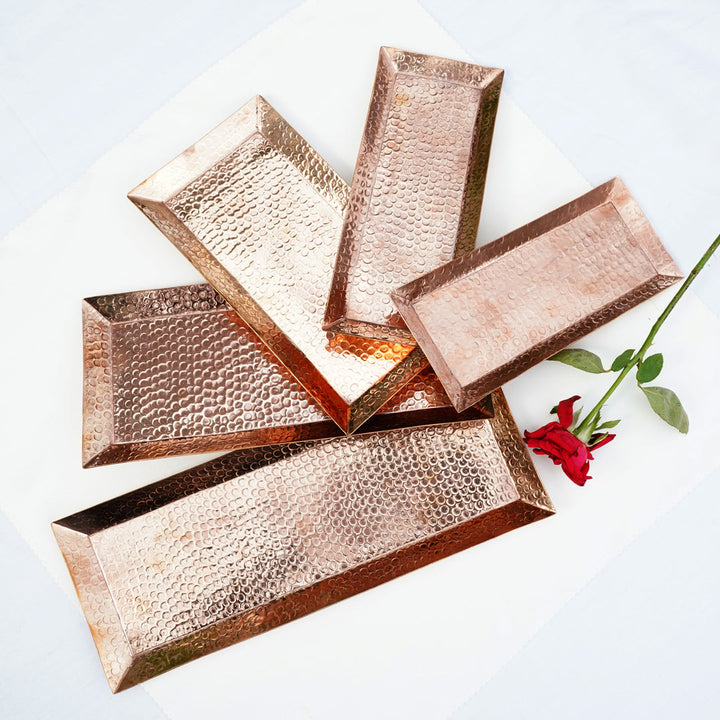 Copper Rectangle Tray (Set of 5pcs)