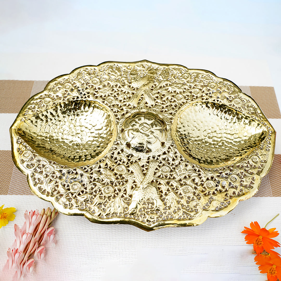 Intricate Brass Filigree Tray