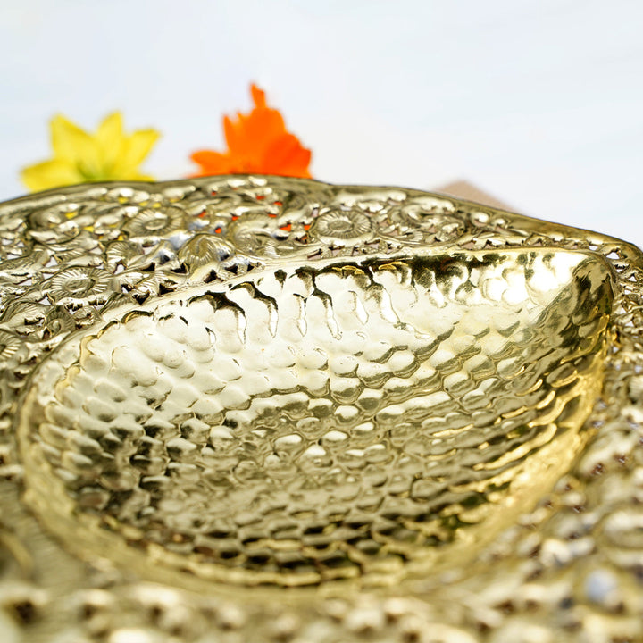 Intricate Brass Filigree Tray