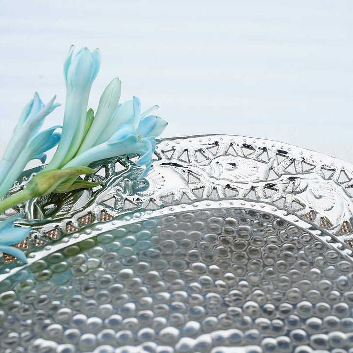 Oval Raindrop & Cutwork Dish