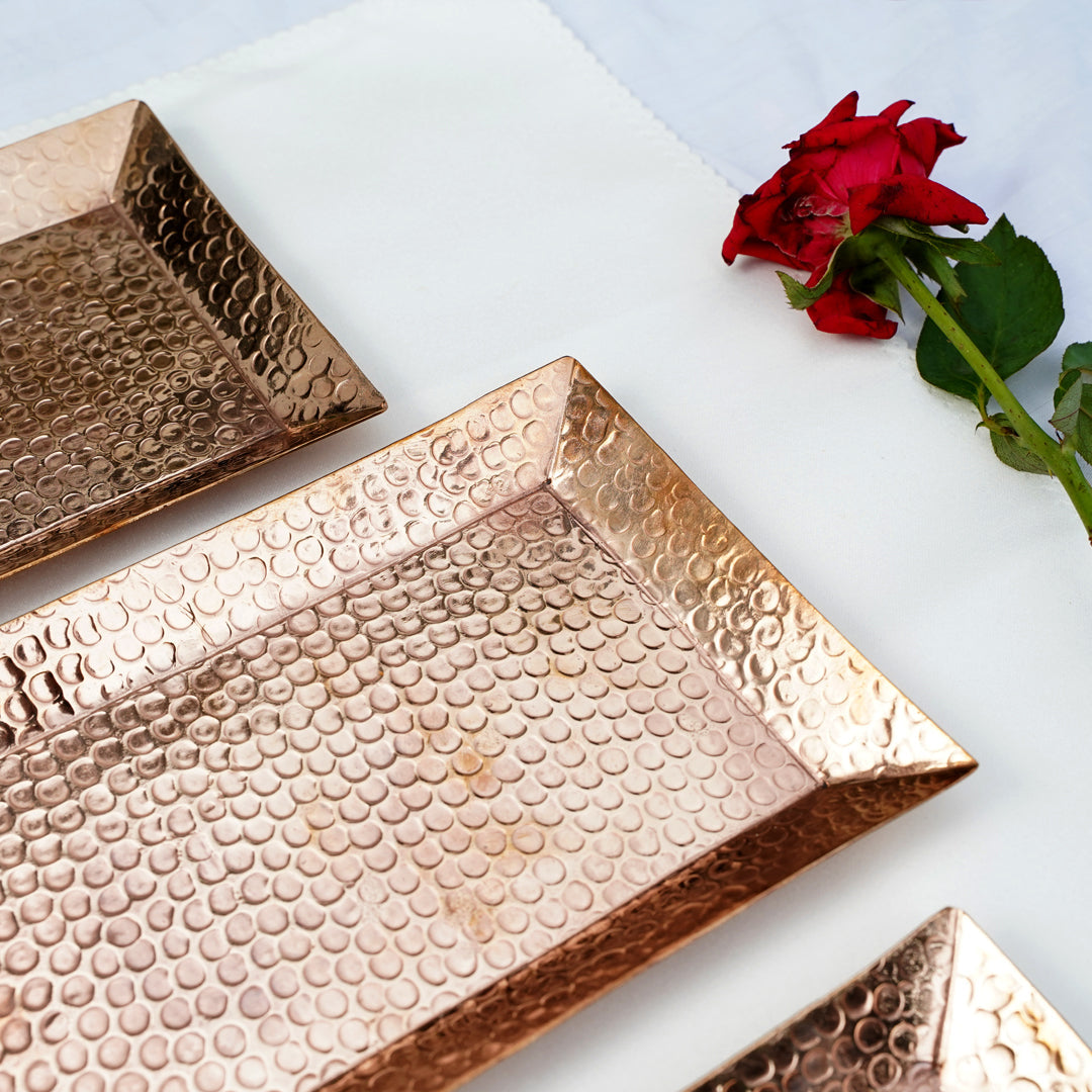 Copper Rectangle Tray (Set of 5pcs)