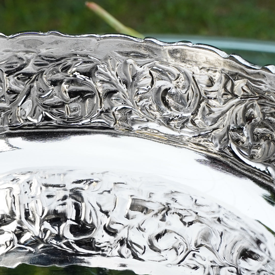Silver Bowl with Gold Carving