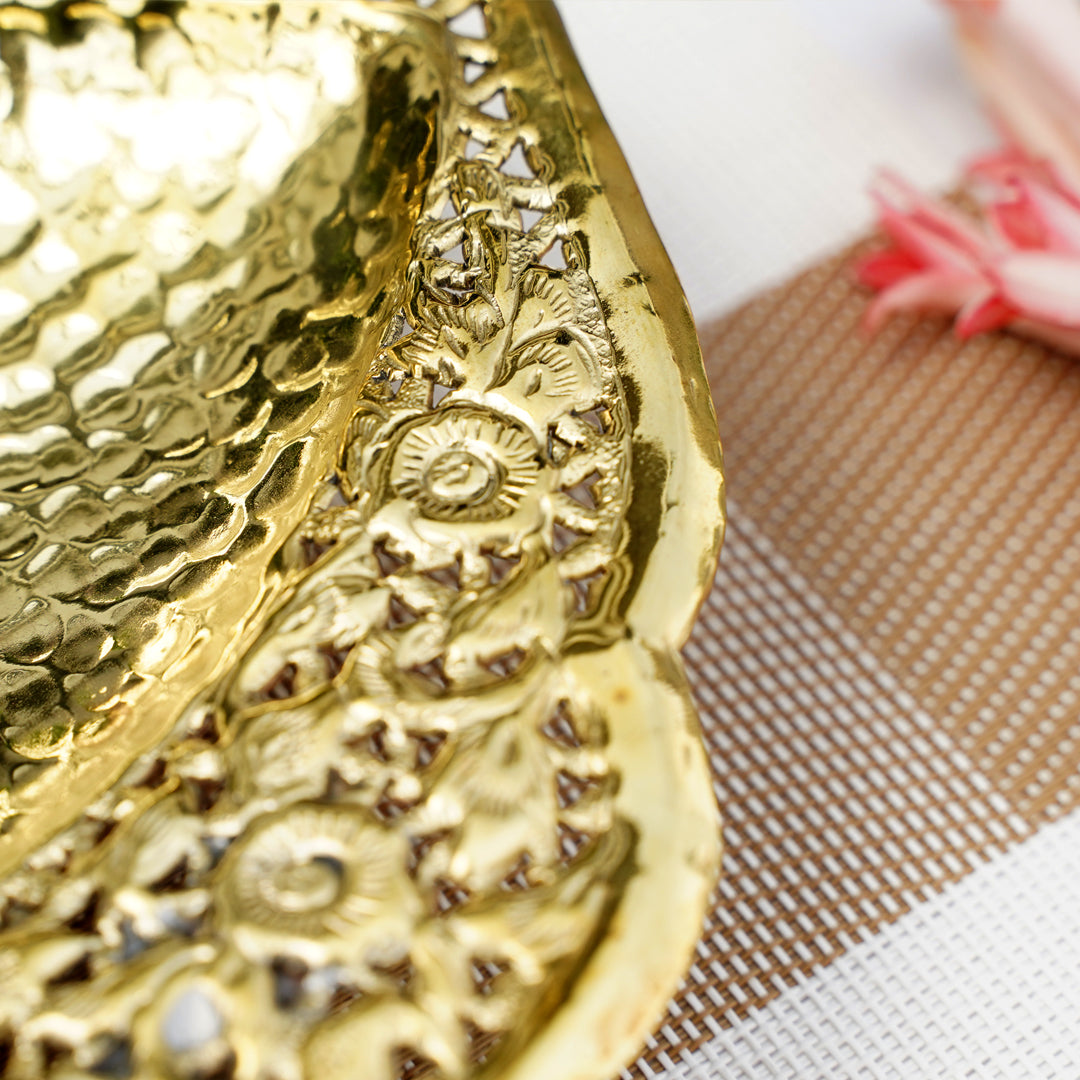 Intricate Brass Filigree Tray