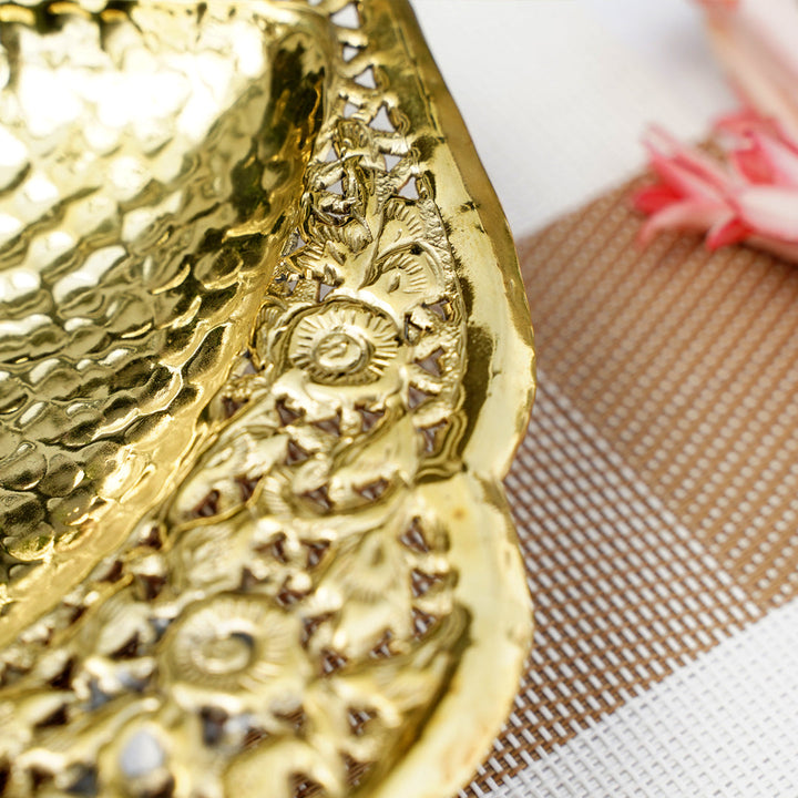 Intricate Brass Filigree Tray