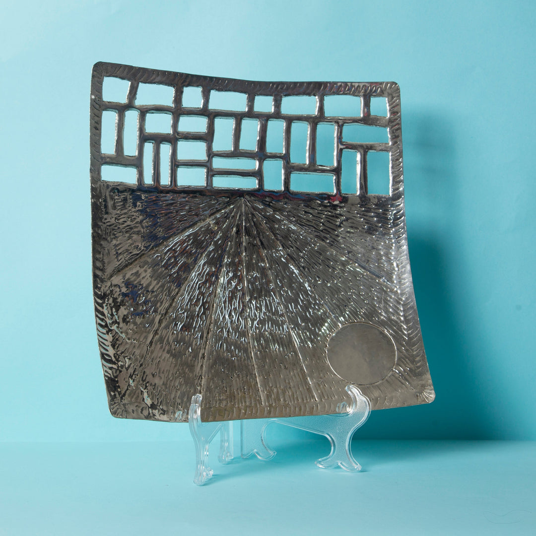 Silver & brass Elegant Plate | Mettlea Artisan Craft