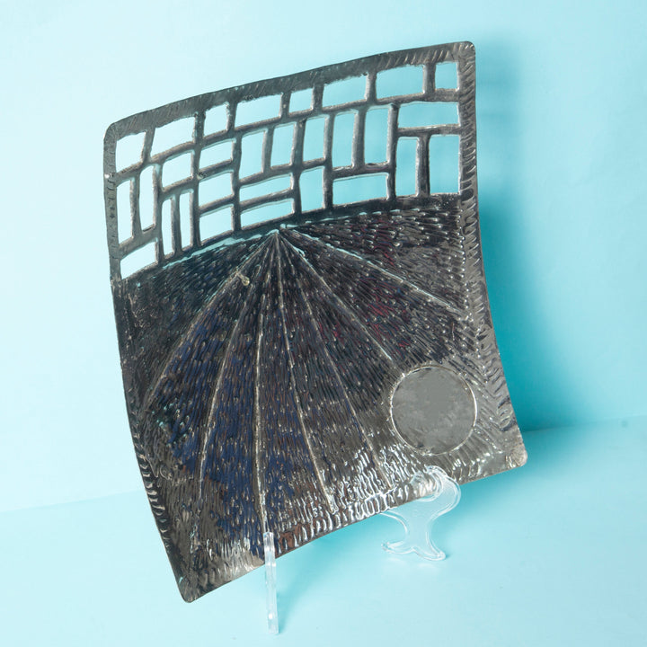 Silver & brass Elegant Plate | Mettlea Artisan Craft