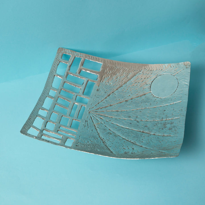 Silver & brass Elegant Plate | Mettlea Artisan Craft