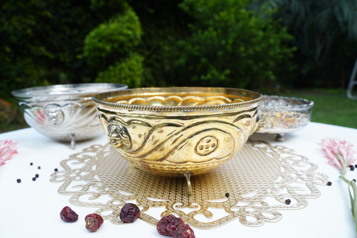 Silver & brass Artisan Bowl | Mettlea Craftsmanship
