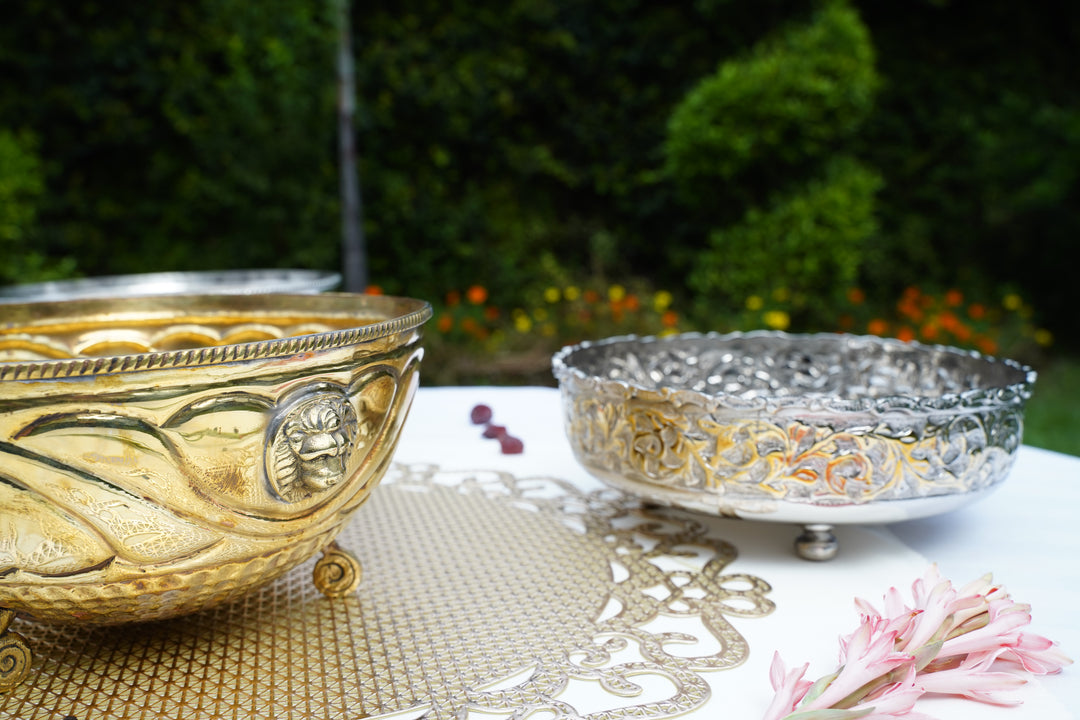 Silver & brass Artisan Bowl | Mettlea Craftsmanship