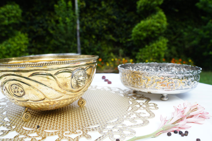 Silver & brass Artisan Bowl | Mettlea Craftsmanship
