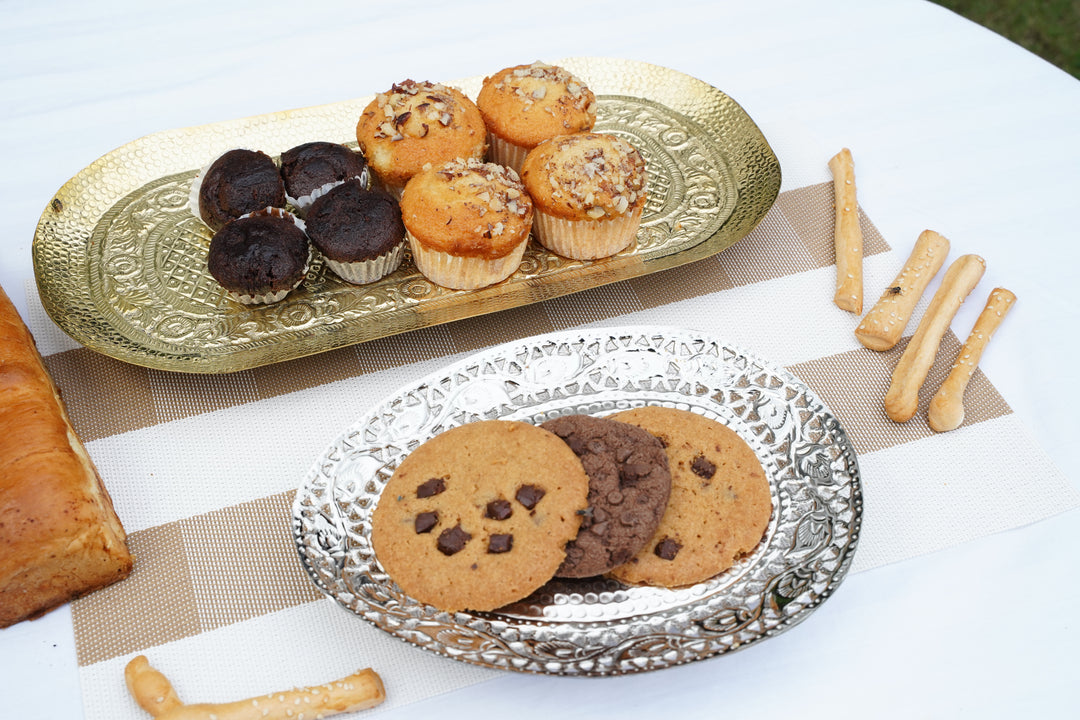 Silver & brass Artisan Tray | Mettlea Craftsmanship