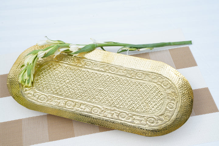 Silver & brass Artisan Tray | Mettlea Craftsmanship