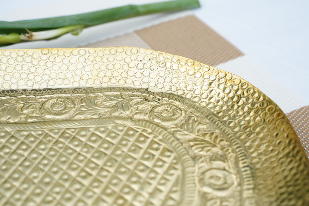 Silver & brass Artisan Tray | Mettlea Craftsmanship
