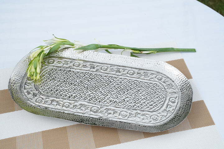 Silver & brass Artisan Tray | Mettlea Craftsmanship