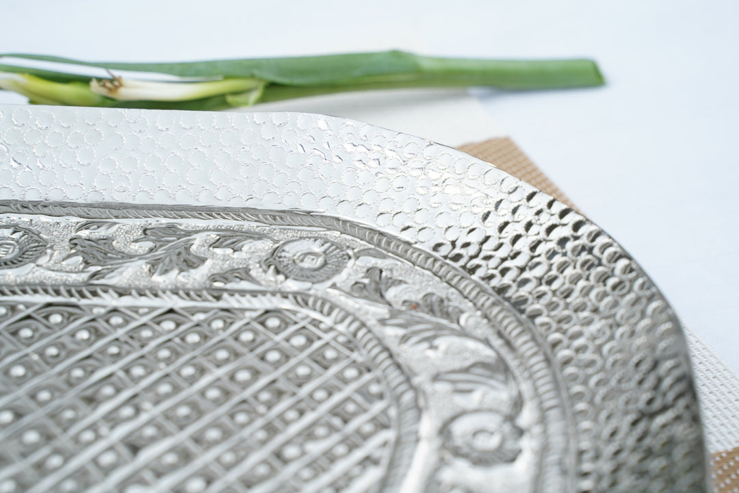 Silver & brass Artisan Tray | Mettlea Craftsmanship