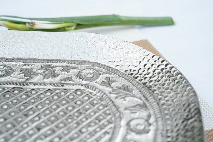 Silver & brass Artisan Tray | Mettlea Craftsmanship