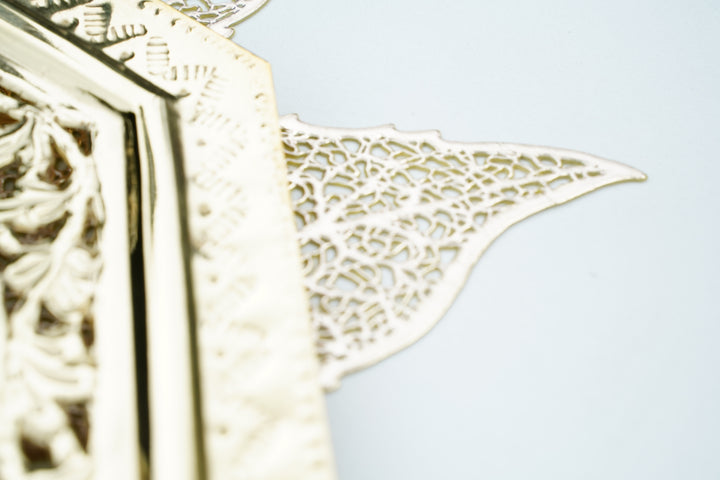 Octagonal Vintage Brass Serving Plate | Artisan Accent