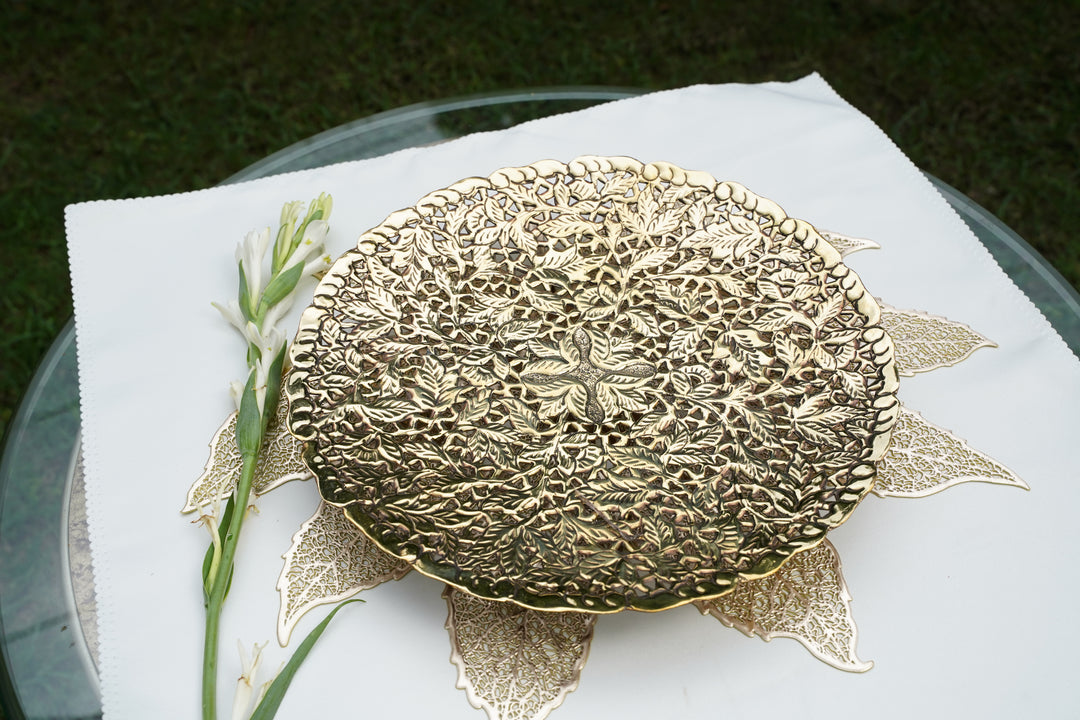 Silver & brass Artisan Plate | Mettlea Décor