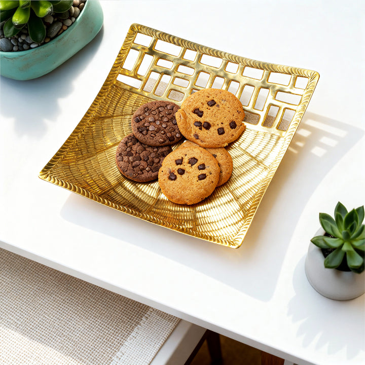 Monarch Square Brass Tray | Mettlea Craft